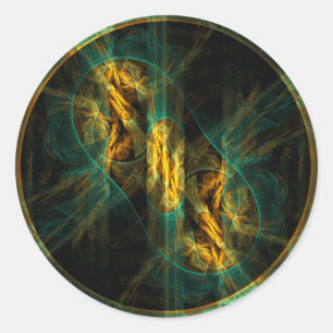 The Eye of the Jungle Abstract Art Round Sticker