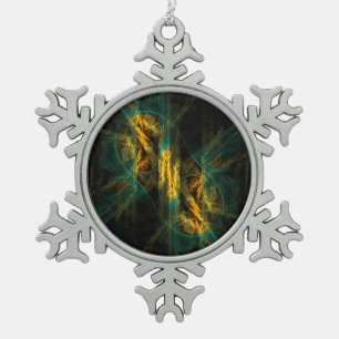 The Eye of the Jungle Abstract Art Snowflake Pewter Christmas Ornament