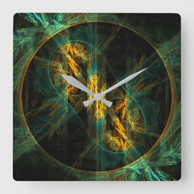 The Eye of the Jungle Abstract Art Square Square Wall Clock (Front)
