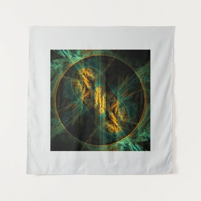 The Eye of the Jungle Abstract Art Tapestry (Front)