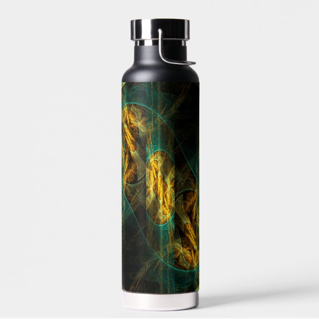 The Eye of the Jungle Abstract Art Water Bottle (Left)