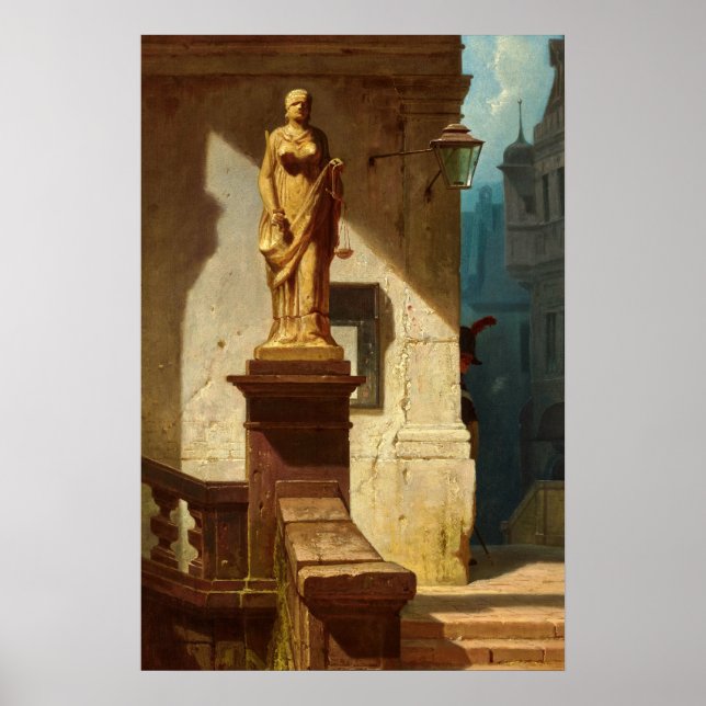 The Eye of the Law, Justice by Carl Spitzweg Poster (Front)