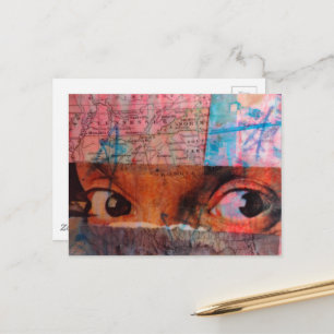 The Eyes junk journal Collage Postcard