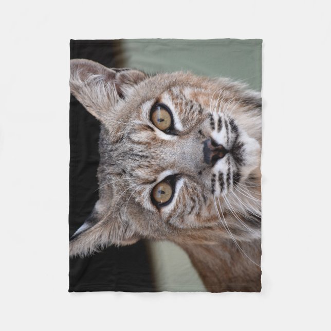 The Eyes Of A Bobcat Fleece Blanket (Front)