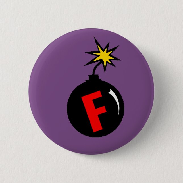 the f-bomb 6 cm round badge (Front)