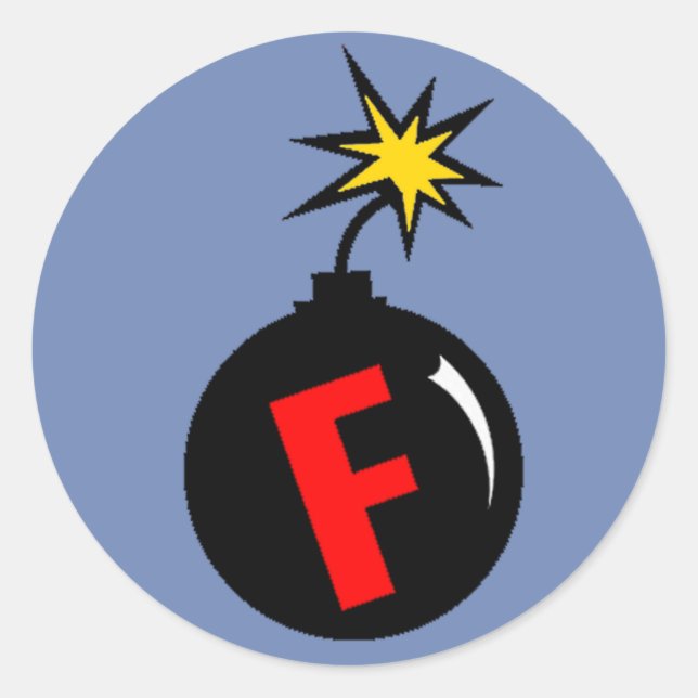the f-bomb classic round sticker (Front)