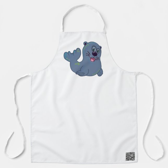 The Fabric Seal At Zazzle Mascot Logo Character Apron (Front)