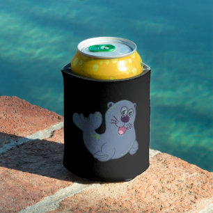 The Fabric Seal At Zazzle Mascot Logo Character Can Cooler