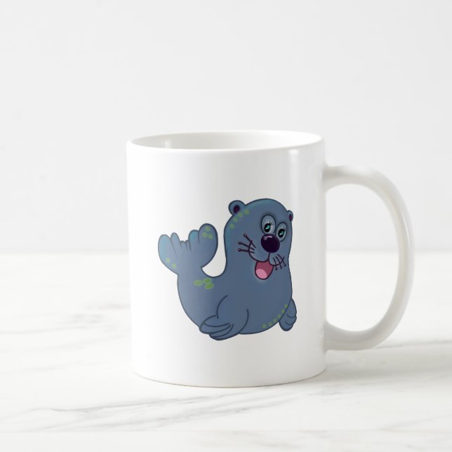 The Fabric Seal At Zazzle Mascot Logo Character Coffee Mug (Right)