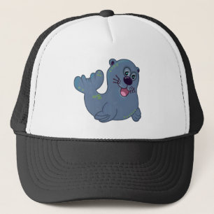 The Fabric Seal At Zazzle Mascot Logo Character Trucker Hat