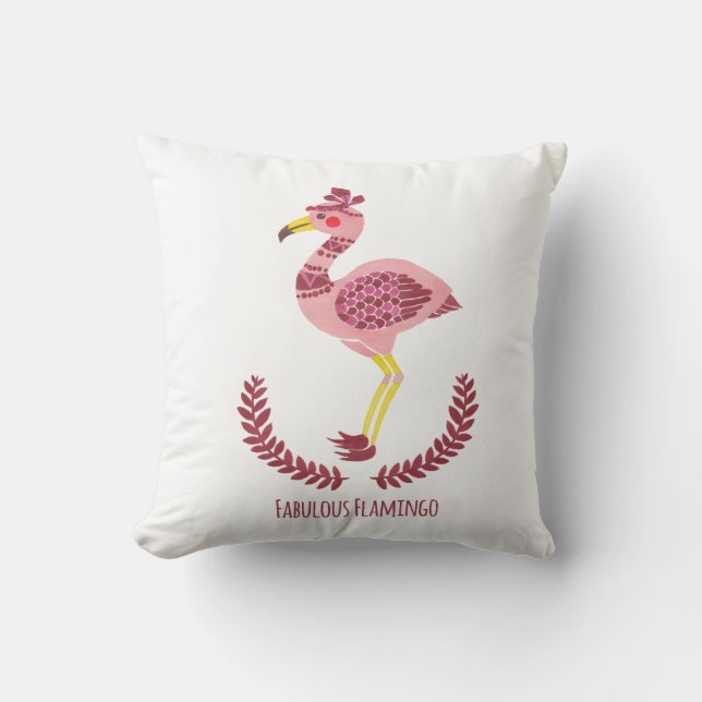 The Fabulous Flamingo Cushion (Front)