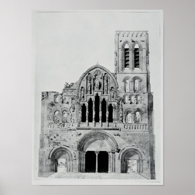 The Facade of La Madeleine de Vezelay Poster (Front)