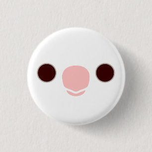 The face of a albino cockatiel 3 cm round badge