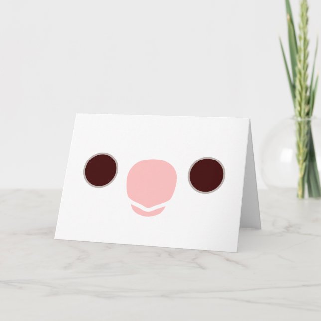 The face of a albino cockatiel card (Front)