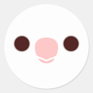 The face of a albino cockatiel classic round sticker