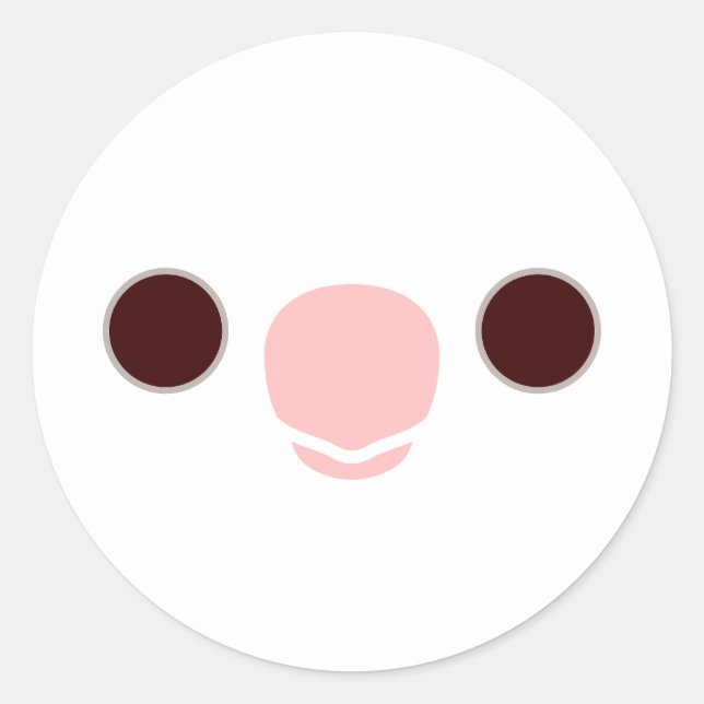 The face of a albino cockatiel classic round sticker (Front)