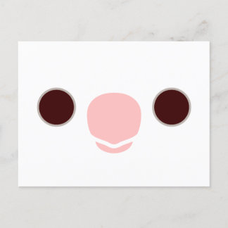 The face of a albino cockatiel holiday postcard