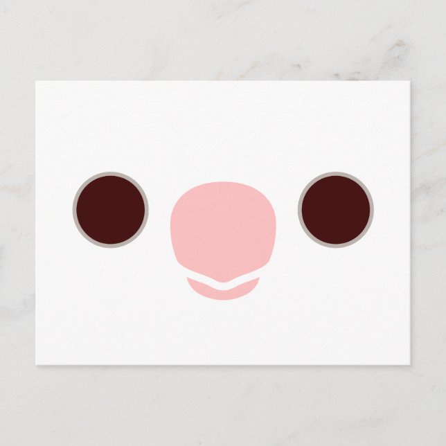 The face of a albino cockatiel holiday postcard (Front)