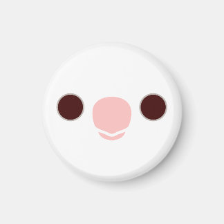 The face of a albino cockatiel magnet