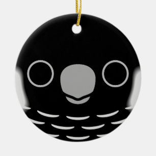 The face of a Baudin's black cockatoo Ceramic Tree Decoration