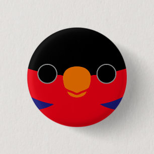 The face of a Black-capped lory 3 Cm Round Badge