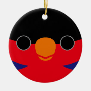 The face of a Black-capped lory Ceramic Tree Decoration