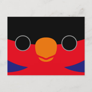 The face of a Black-capped lory Holiday Postcard