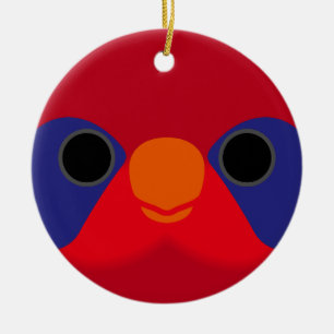 The face of a Black-winged lory Ceramic Tree Decoration