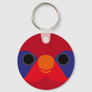 The face of a Black-winged lory Key Ring