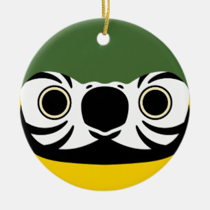 The face of a Blue-and-yellow macaw Ceramic Tree Decoration