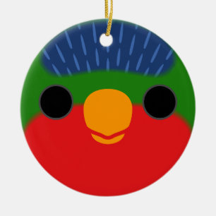 The face of a Blue-crowned lorikeet Ceramic Tree Decoration