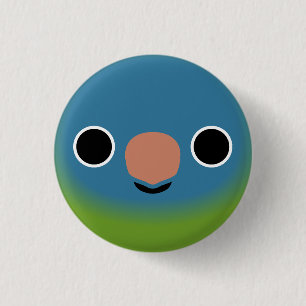 The face of a Blue-crowned parakeet 3 Cm Round Badge
