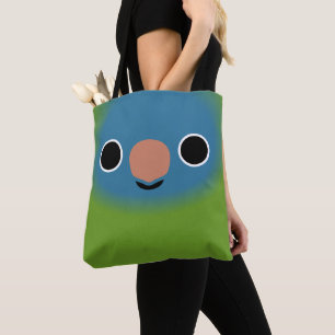 The face of a Blue-crowned parakeet Tote Bag