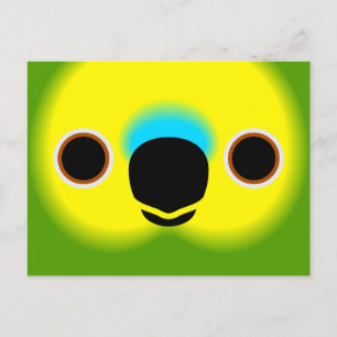 The face of a Blue-fronted amazon Holiday Postcard