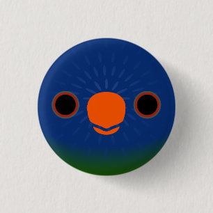The face of a Blue-fronted lorikeet 3 Cm Round Badge