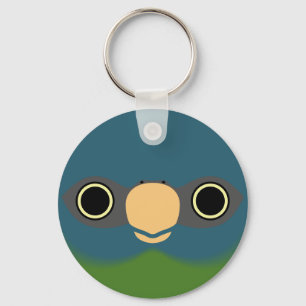 The face of a Blue-headed macaw Key Ring