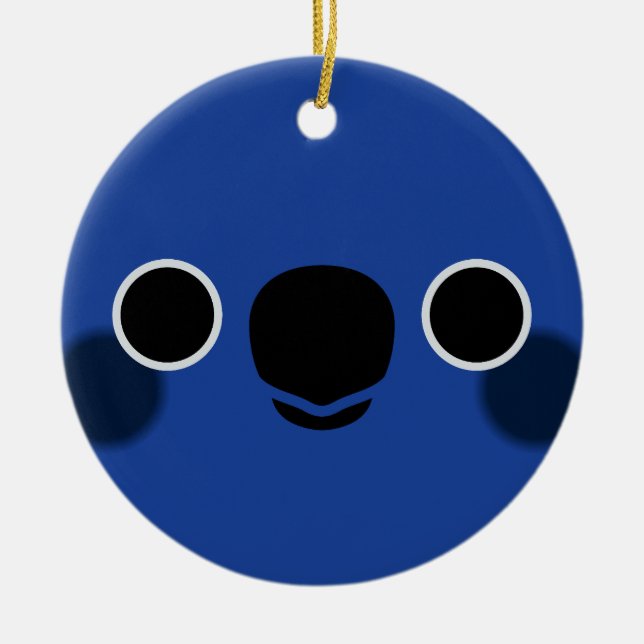 The face of a Blue-headed parrot Ceramic Tree Decoration (Front)