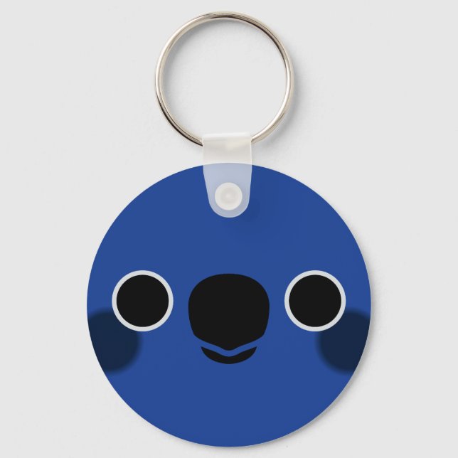 The face of a Blue-headed parrot Key Ring (Front)