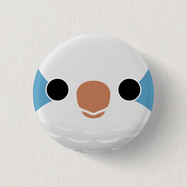 The face of a Blue Monk Parakeet 3 Cm Round Badge (Front)