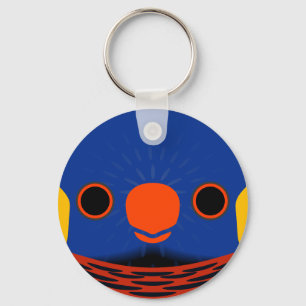 The face of a Coconut lorikeet Key Ring