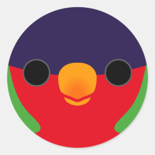 The face of a Collared lory Classic Round Sticker
