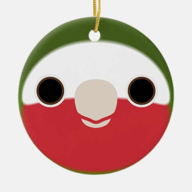 The face of a Cuban amazon Ceramic Tree Decoration (Front)