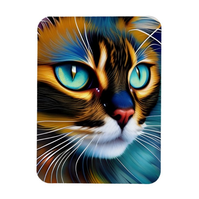 The Face of a cute Lynx point Siamese Magnet (Vertical)