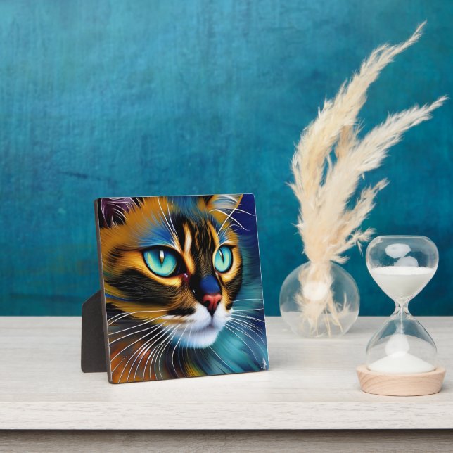 The Face of a cute Lynx point Siamese Plaque (Insitu)