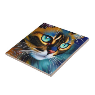 The Face of a cute Lynx point Siamese Tile