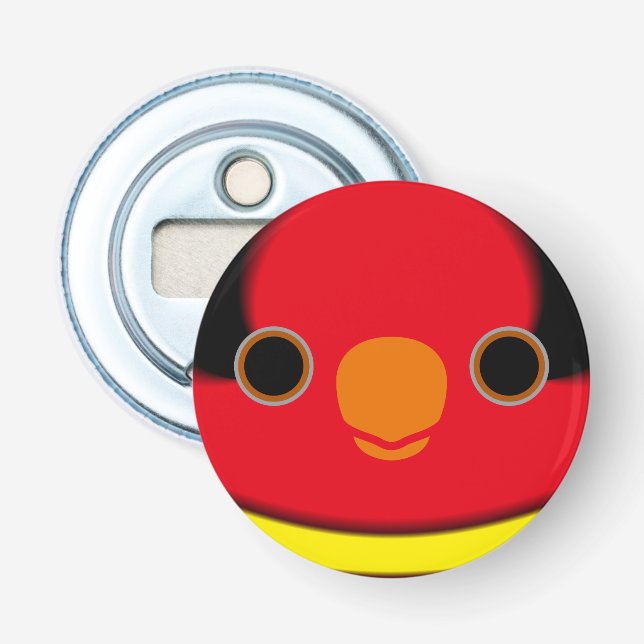The face of a Duchess lorikeet Bottle Opener (Front)