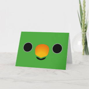 The face of a Eclectus Parrot (Male) Card