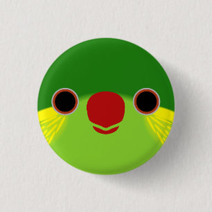 The face of a female Red-flanked lorikeet 3 Cm Round Badge