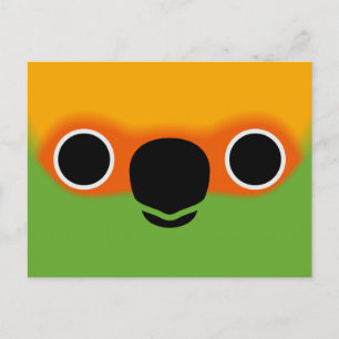 The face of a Golden-capped parakeet Holiday Postcard