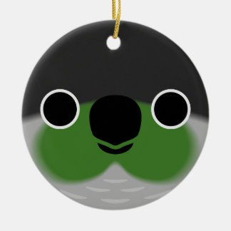 The face of a Green-cheeked parakeet Ceramic Tree Decoration